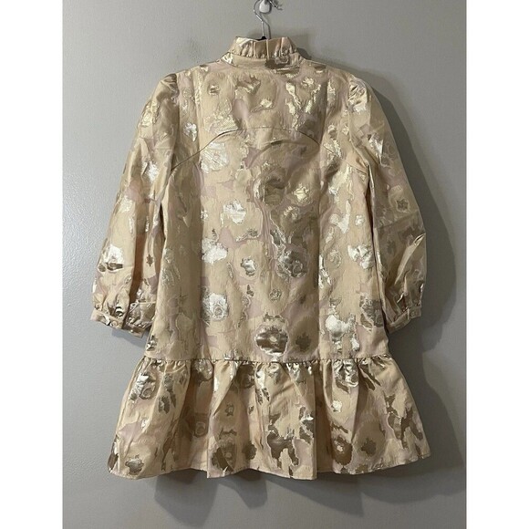 TUCKERNUCK Tan Fil Coupe Palmerston Dress Medium NEW Garden Floral Formal - Picture 4 of 14